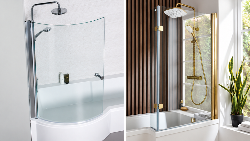 L & P Shaped Bath Screens
