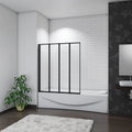 4/5 Fold Bath Shower Screen Panel Black frame 90