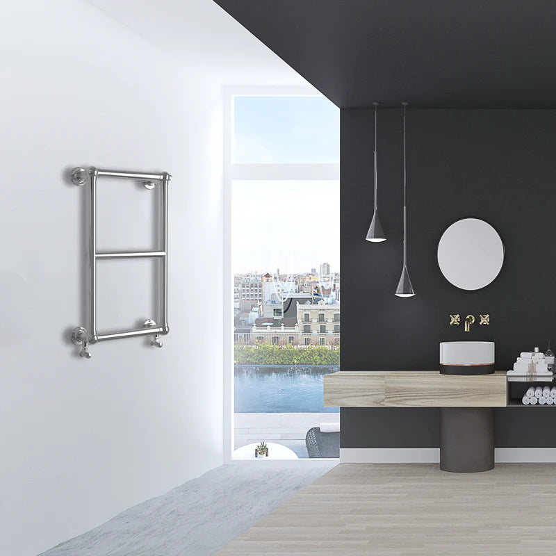 Traditional 3 Bar Victorian Chrome Heated Towel Rail Radiator – 700 x 400mm