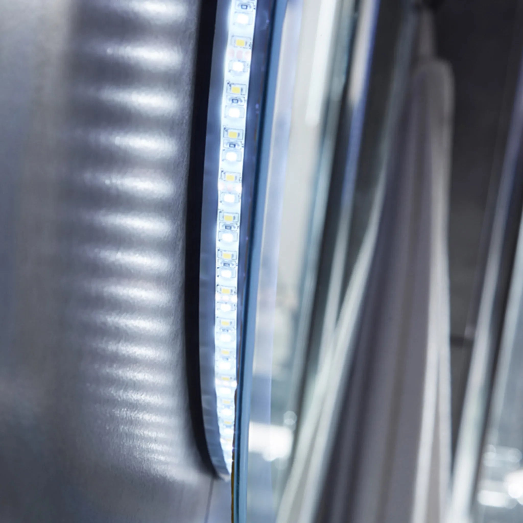 LumeEdgeLux 700mm Round LED Bathroom Mirror With Demister & Leather Strap