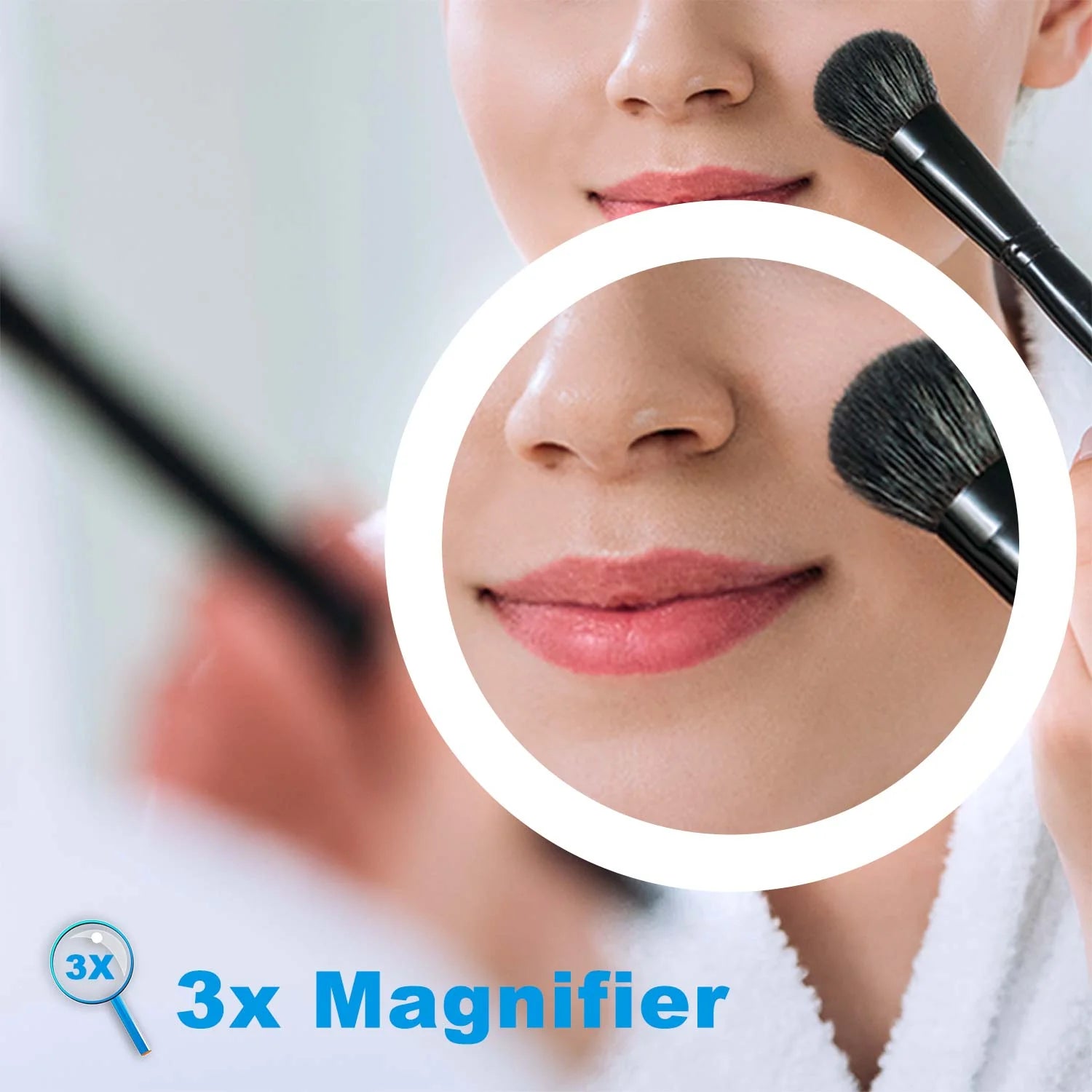 LumeEdgeLux 500x700 LED Bathroom Mirror With Demister & 3x Magnifier – Touch Control