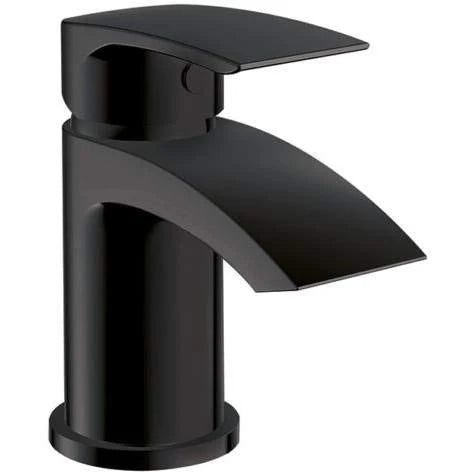 Qudo Mini Black Mono Basin Mixer Tap – Matt Black Bathroom Tap
