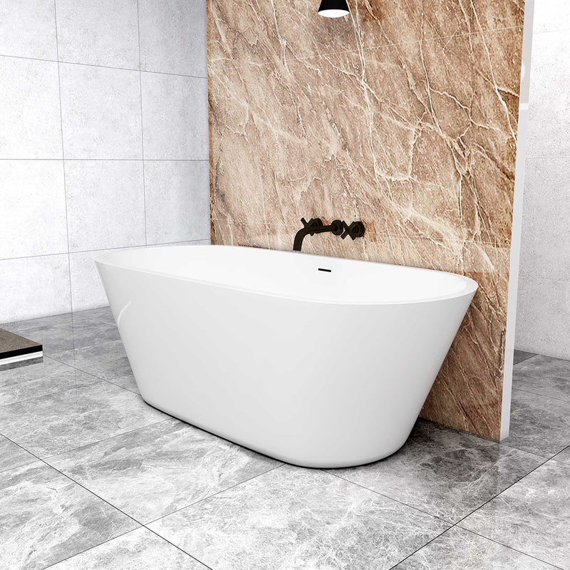 Banevo freestanding double ended bath 1700 x 800mm in gloss white
