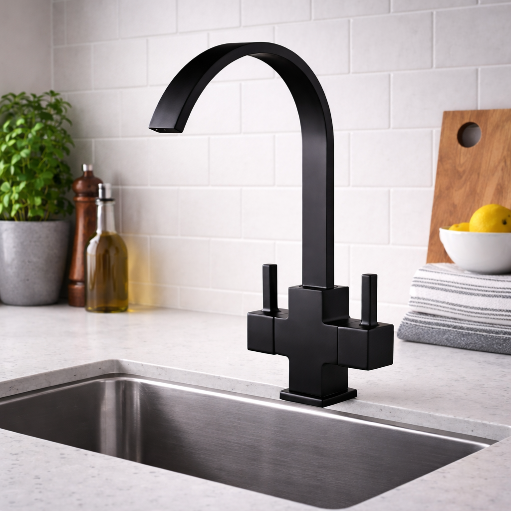 Bramwell & Co Winston Matt Black Kitchen Mixer Tap