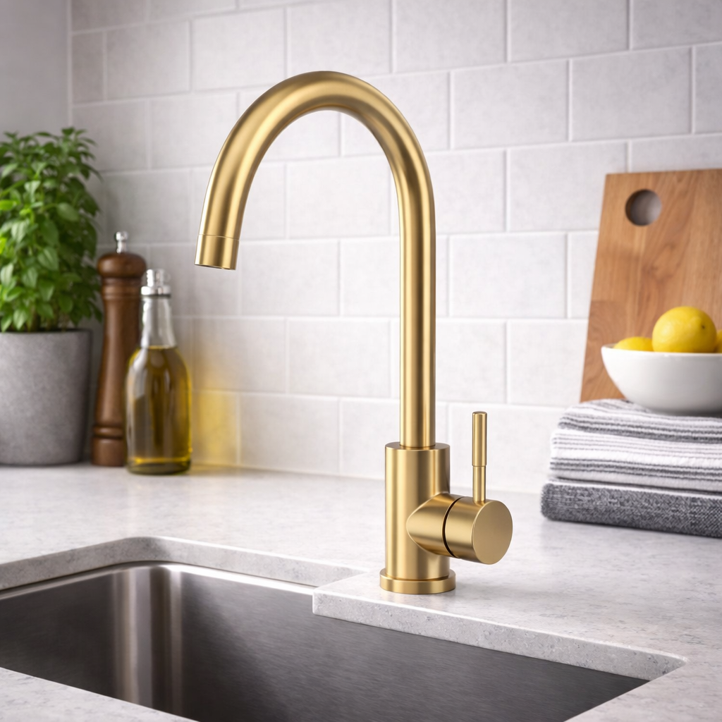 Bramwell & Co Manhattan Brushed Brass Kitchen Mixer Tap