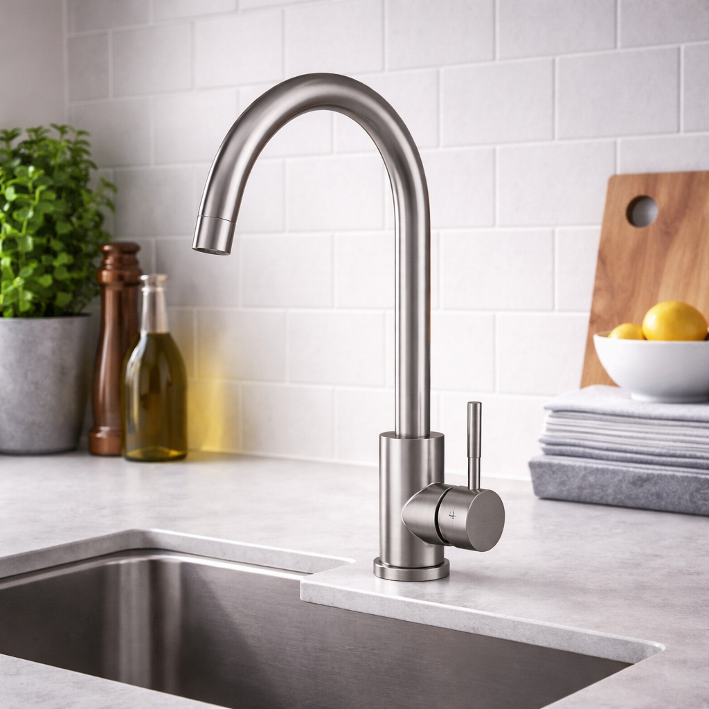 Bramwell & Co Manhattan Brushed Stainless Steel Kitchen Mixer Tap
