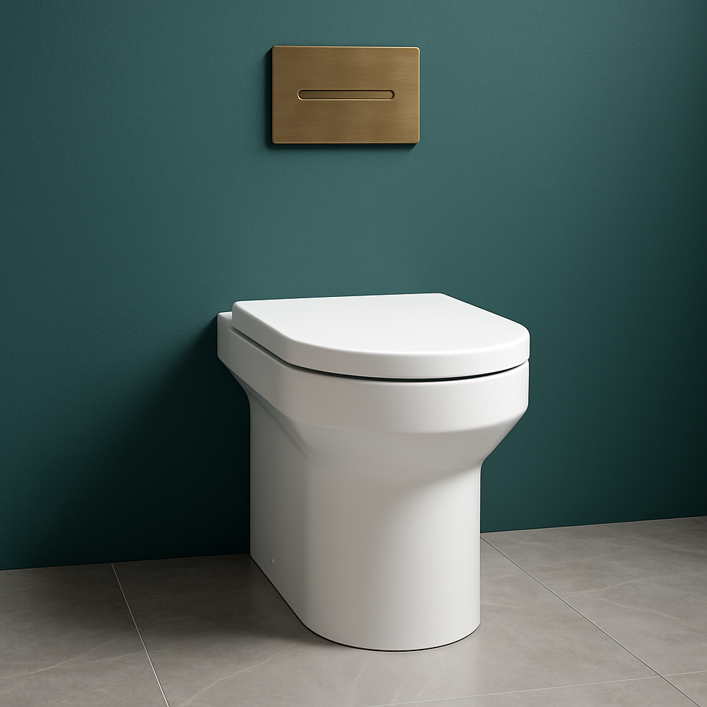Oakham D-Shape Back To Wall Toilet Pan With Soft Close Seat | BSD