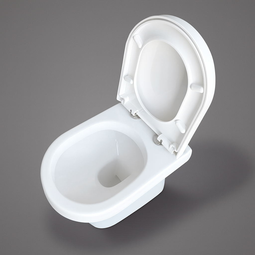 Oakham D-Shape Back To Wall Toilet Pan With Soft Close Seat | BSD