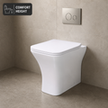 Kavera Primo Rimless Square Comfort Height Back To Wall Toilet With Soft Close Seat