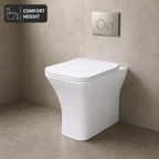 Kavera Primo Rimless Square Comfort Height Back To Wall Toilet With Soft Close Seat