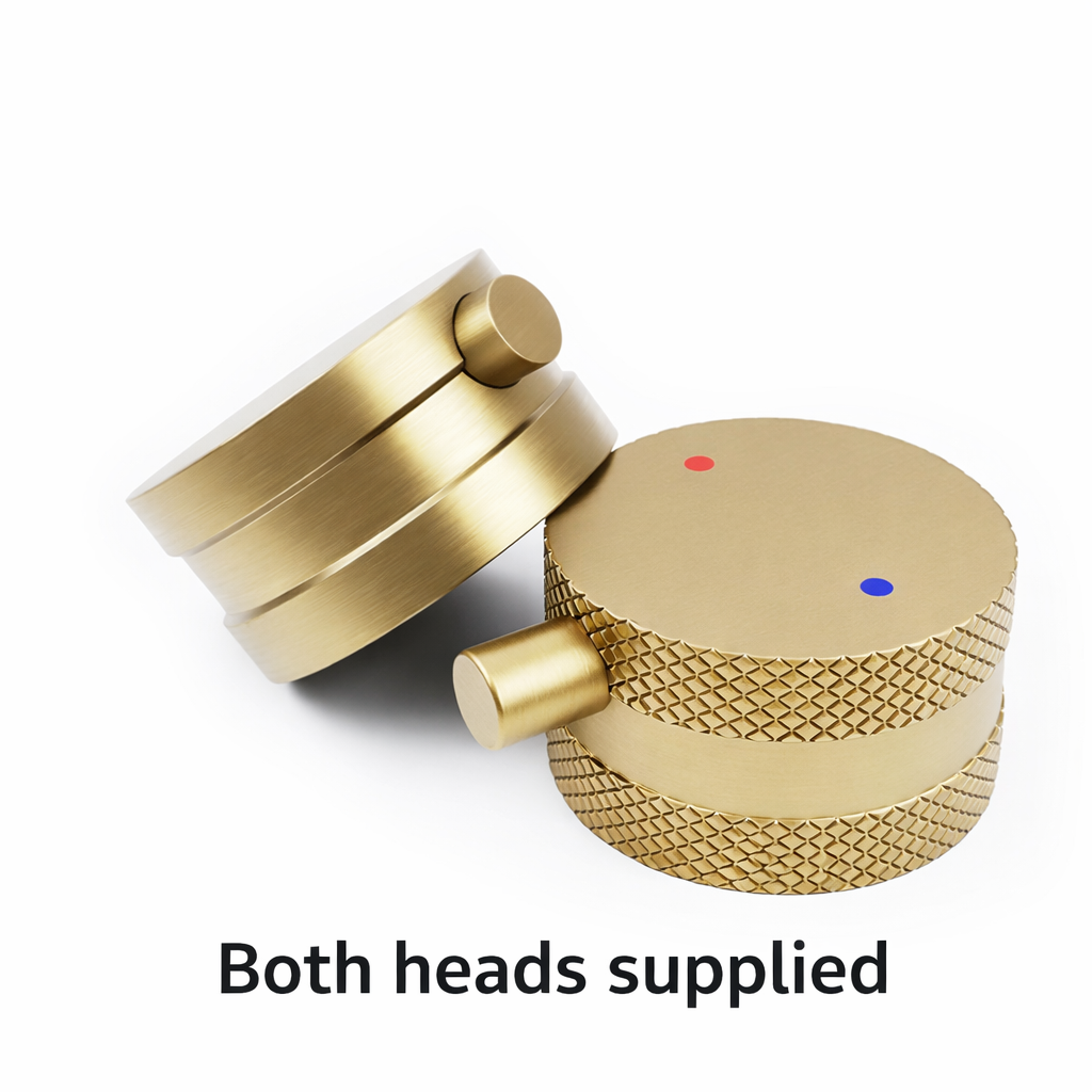 Qudo Core Brushed Brass Mono Basin Mixer Tap – Modern Round Bathroom Tap