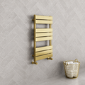 K Rad  Malibu 500mm Wide Brushed Brass Designer Towel Rail