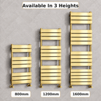 K Rad  Malibu 500mm Wide Brushed Brass Designer Towel Rail