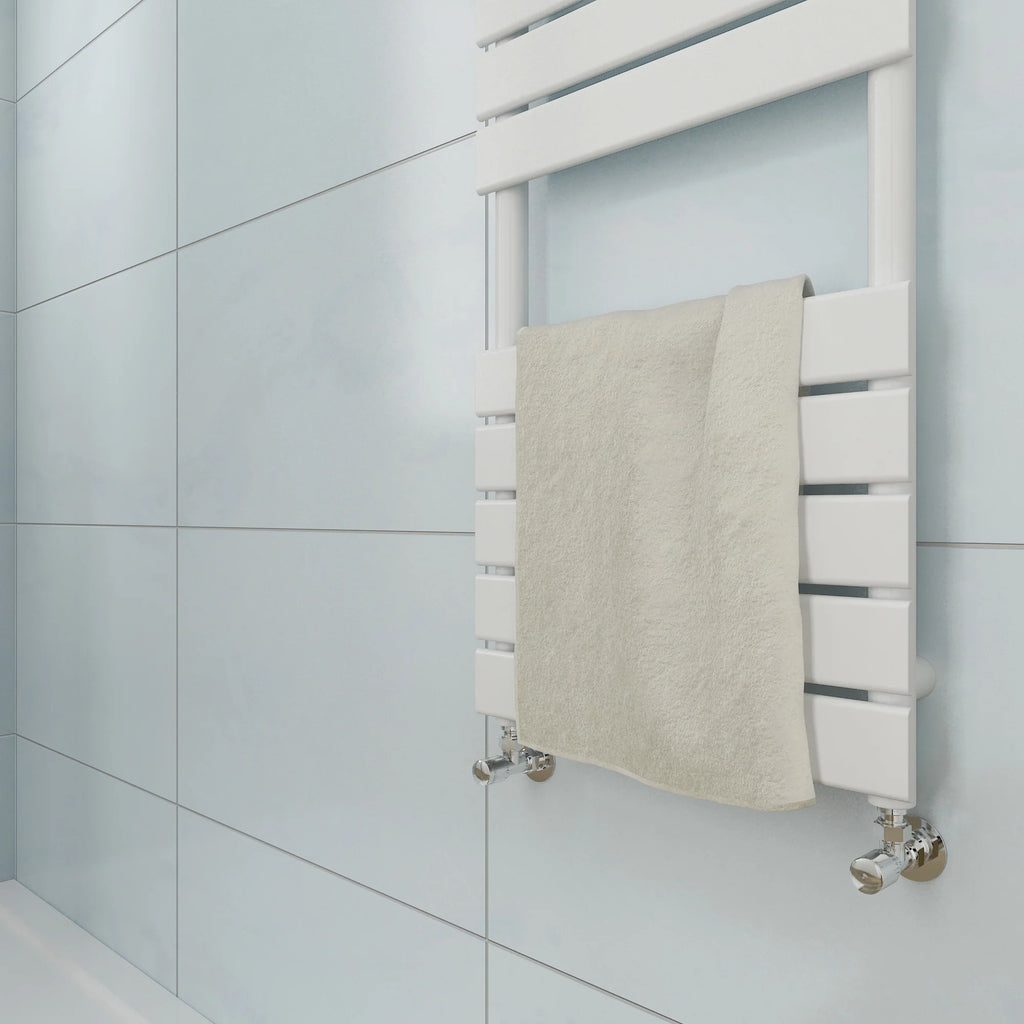 White Flat Panel Heated Towel Rail Radiator – 800x450mm / 1000x450mm