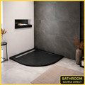 Black Slate Effect Quadrant Shower Tray 900 x 900 30mm Slimline Stone Resin
