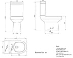Oakham Modern Rimless Close Coupled Toilet With Soft Close Seat – 645mm Projection
