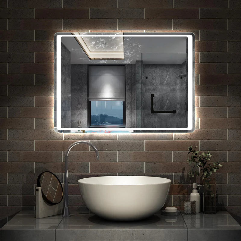 LumeEdgeLux Frameless LED Bathroom Mirror with Motion Sensor & Demister
