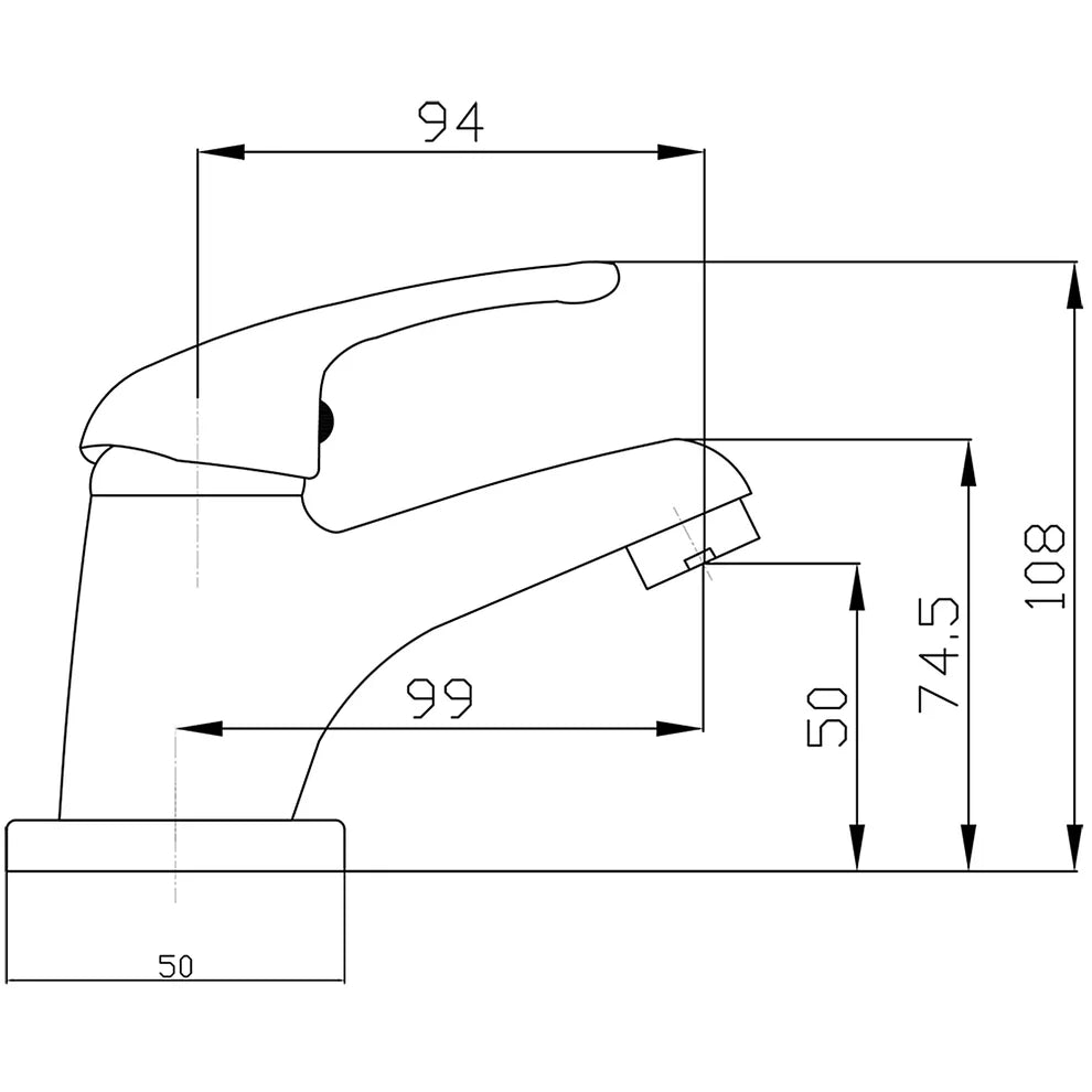 Loop Mono Basin Mixer Tap – Matt Black – Single Lever Bathroom Tap