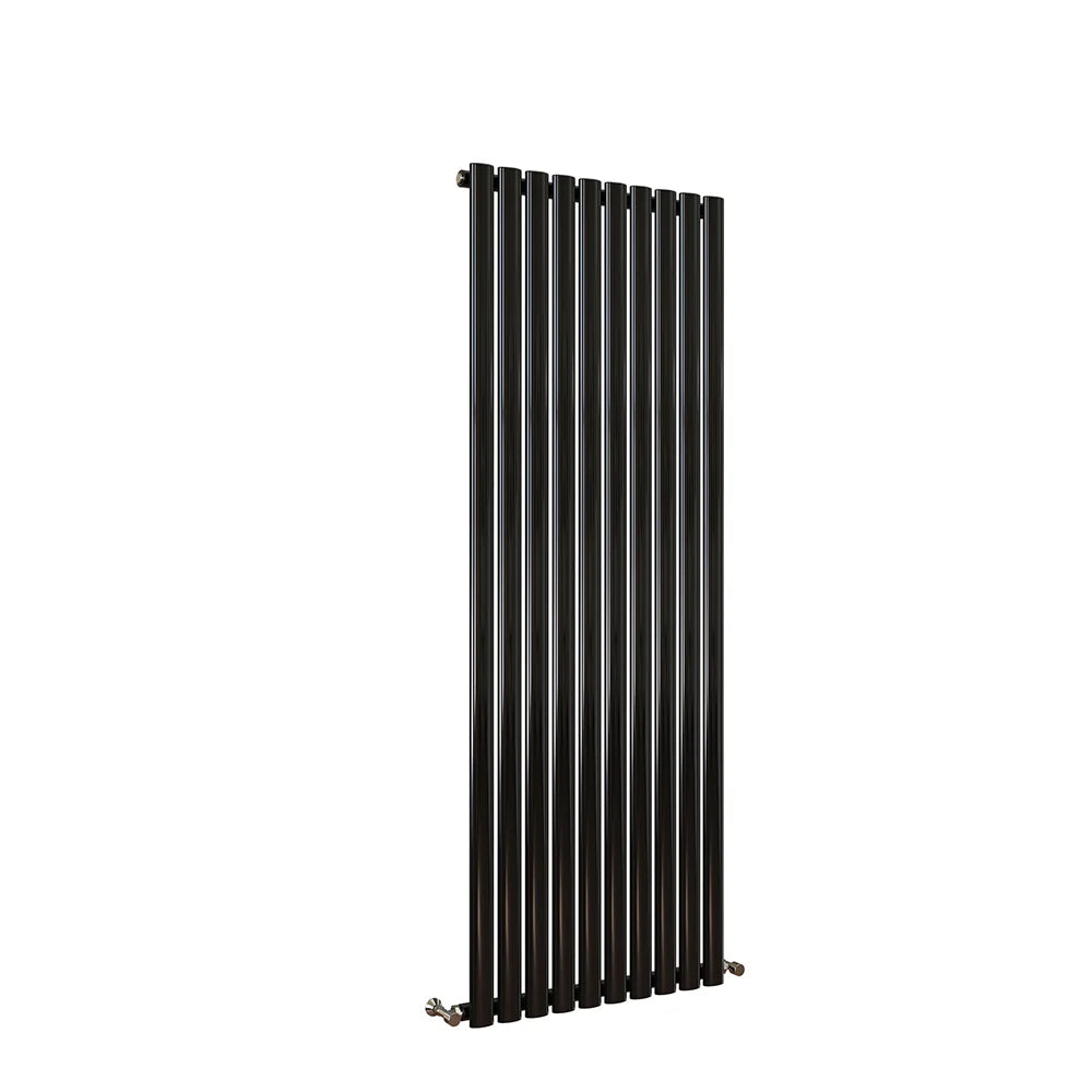 Thermwell Black Vertical Oval Tube Radiator – 1600mm Height Single Panel