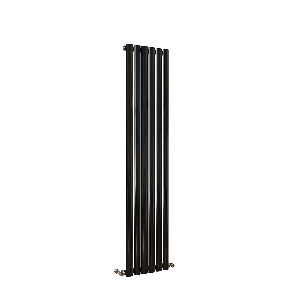 Thermwell Black Vertical Oval Tube Radiator – 1600mm Height Single Panel