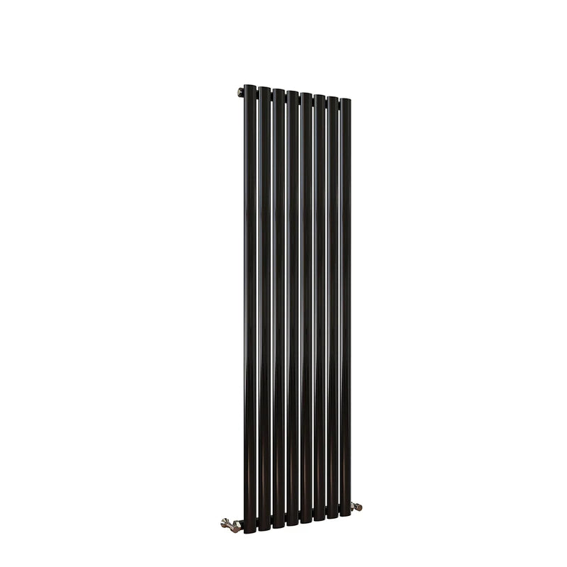 Thermwell Black Vertical Oval Tube Radiator – 1600mm Height Single Panel
