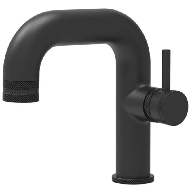Qudo Cored Mono Basin Mixer Tap – Matt Black – Side Lever Design