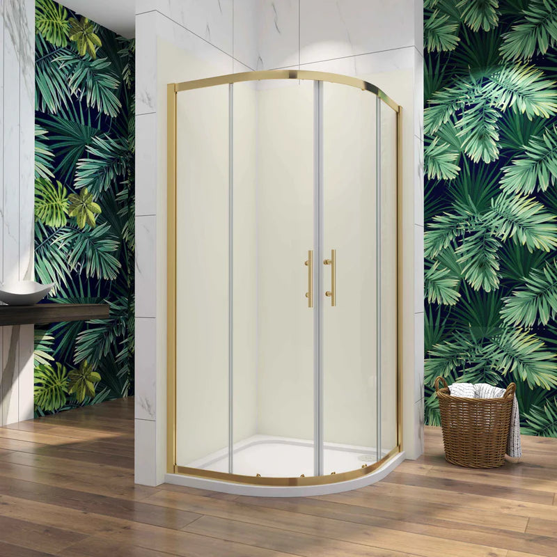 Vitrano 800 × 800mm Quadrant Shower Enclosure – Brushed Gold