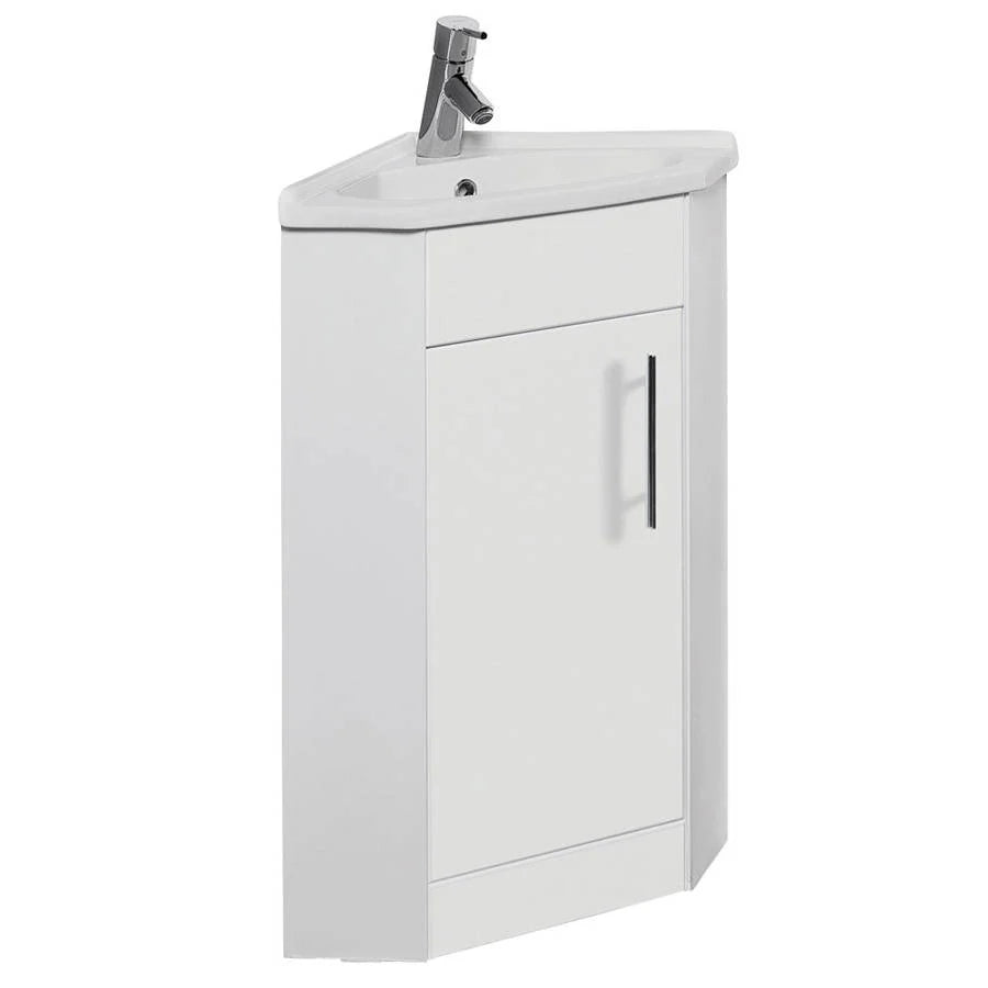 Kartell Impakt White Gloss Corner Vanity Unit With Basin