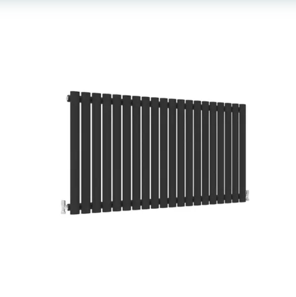 Black Horizontal Oval Column Radiator 600 x 1180mm – Single / Double