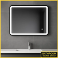 LumeEdgeLux 700×900mm LED Bathroom Mirror – Black Frame with Demister