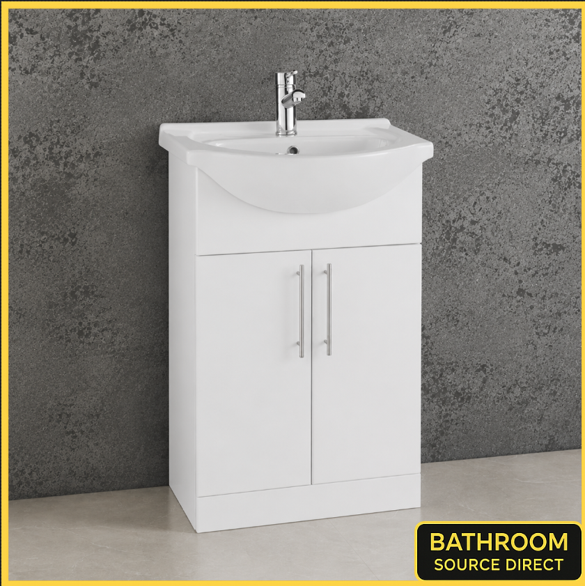 Kartell Impakt White Gloss 550mm Vanity Unit & Basin