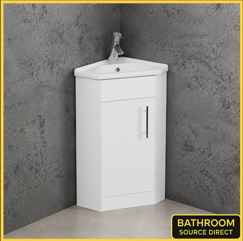 Kartell Impakt White Gloss Corner Vanity Unit With Basin