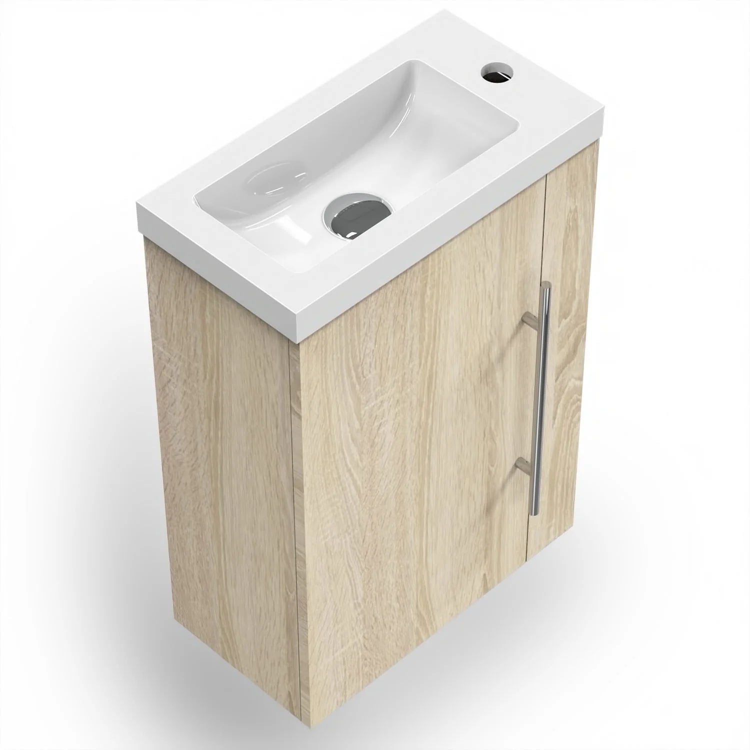 Siv 450mm ceramic basin top view with tap hole