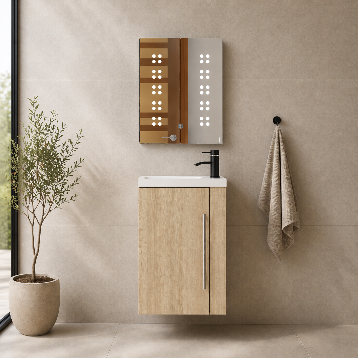 Siv 450mm vanity unit in modern bathroom setting