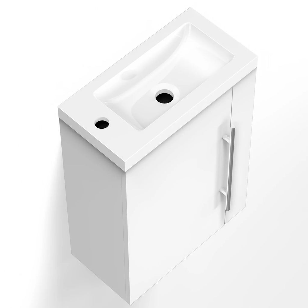 Siv 450mm ceramic basin top view with tap hole