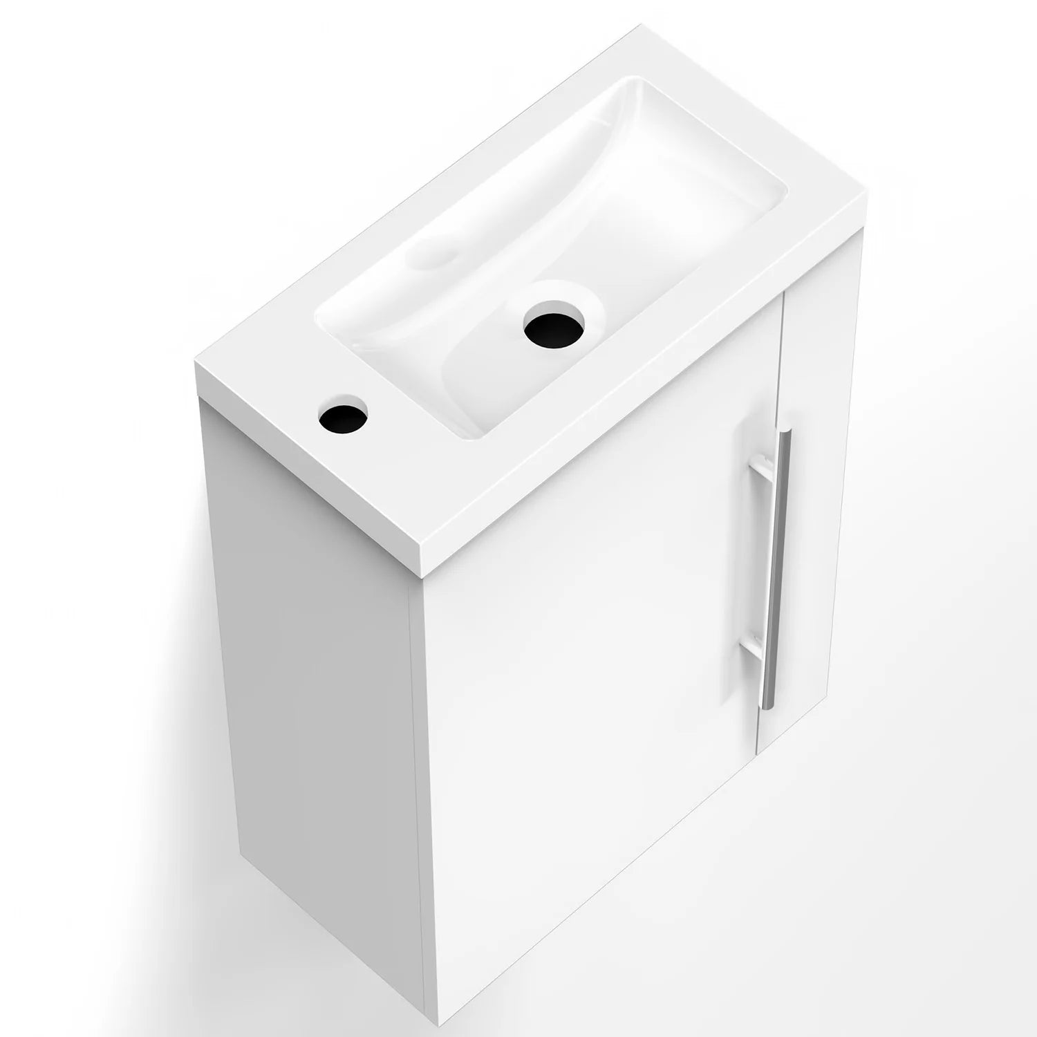 Siv 450mm ceramic basin top view with tap hole