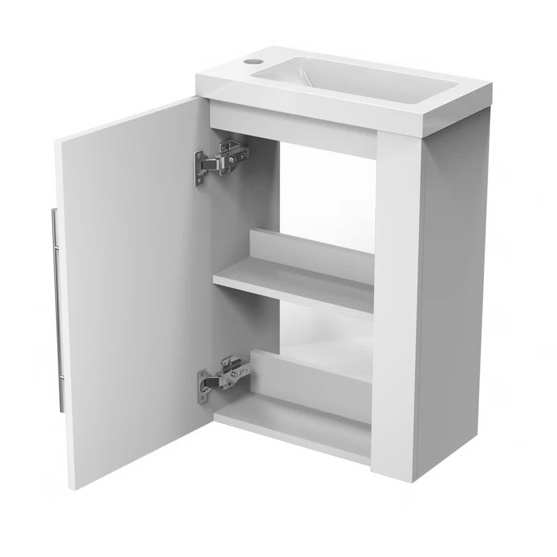 Siv 450mm vanity unit internal storage shelf detail