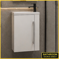 Siv 450mm wall hung vanity unit with basin white front view