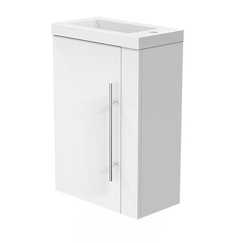 Siv 450mm wall hung vanity unit angled side view