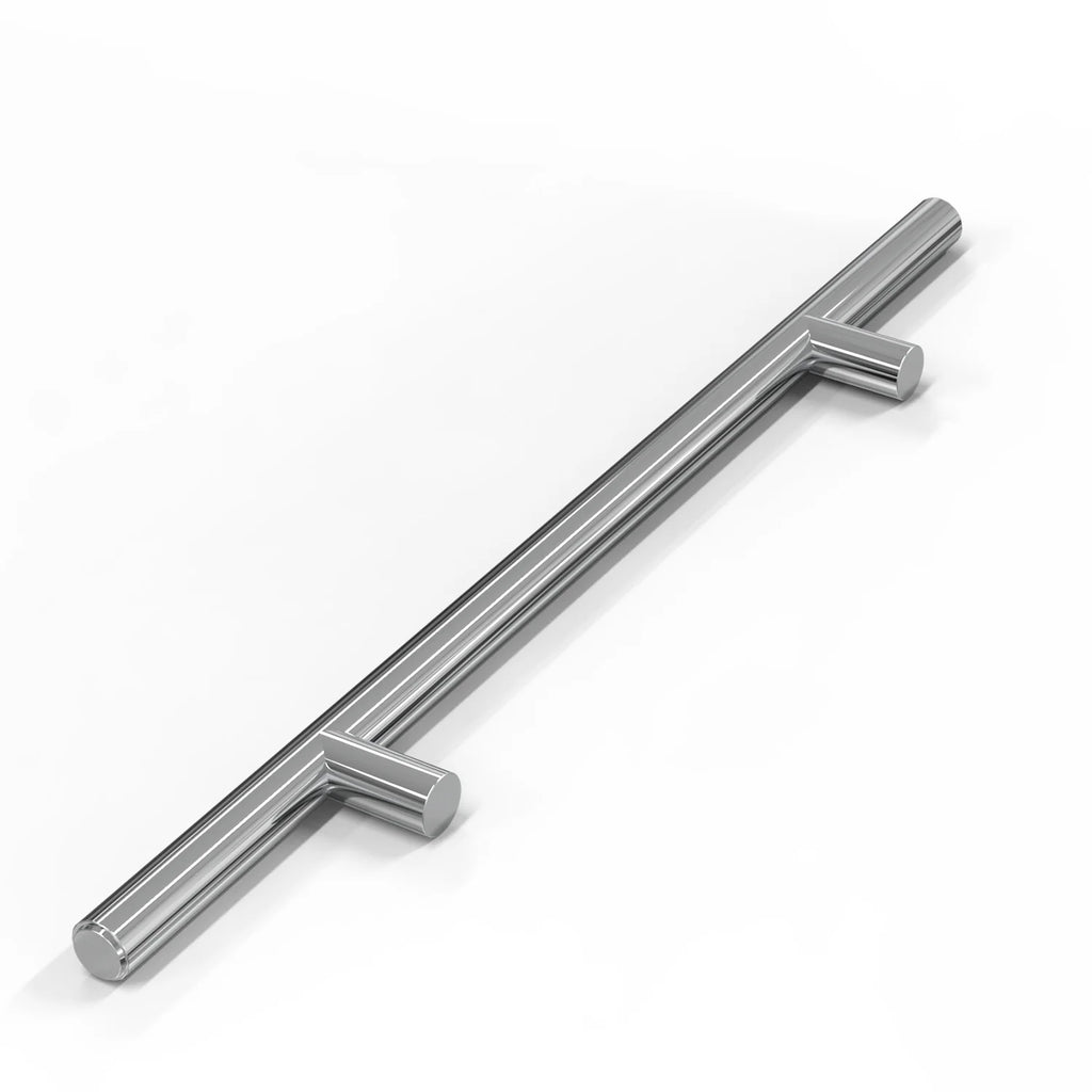 Metallic T-shaped bar on a white background