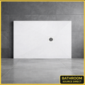 Slate Effect Rectangular Shower Tray 1200 x 700 800 900 30mm Slimline Stone Resin White
