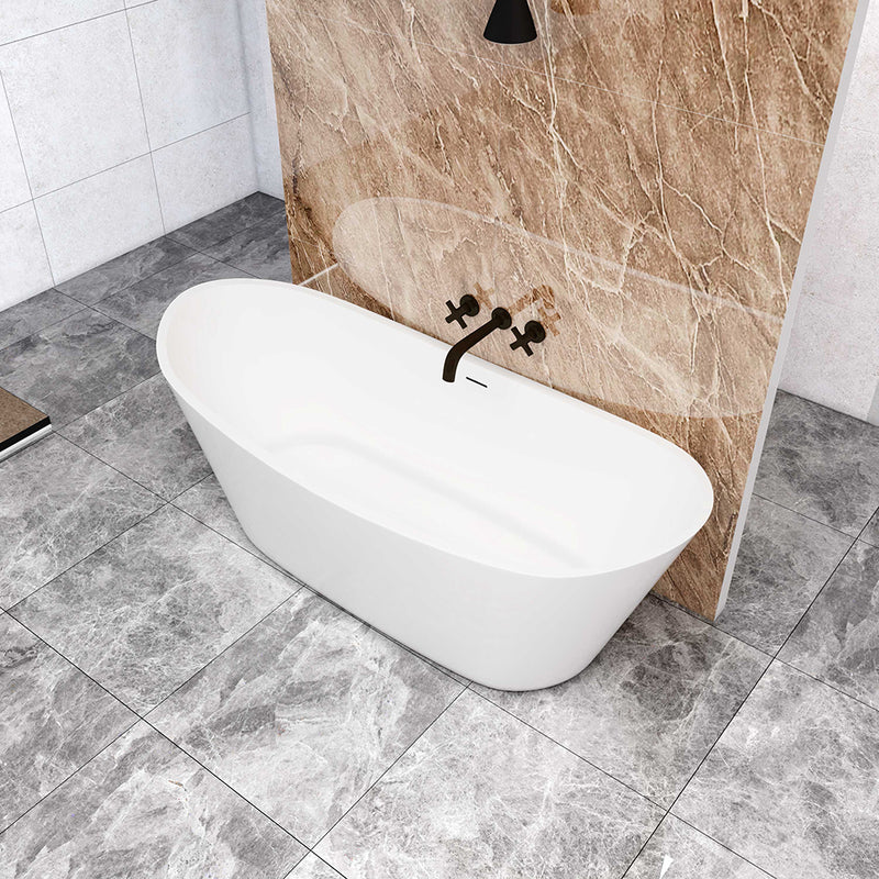 1700mm gloss white freestanding bath with smooth modern design, suitable for freestanding taps
