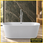 Banevo Coast 1700 x 800 freestanding bath with chrome tap in a premium bathroom