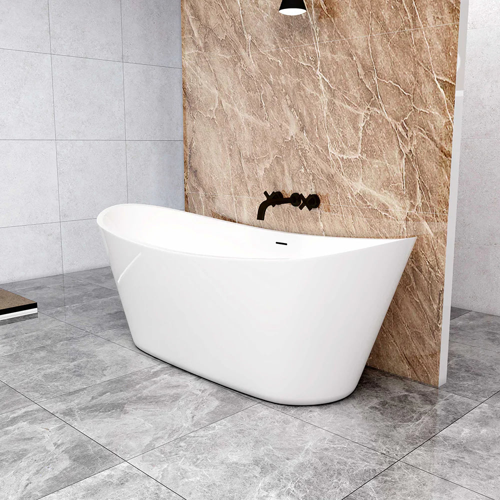 top view of Banevo 1700 x 720mm freestanding bath with central waste and overflow