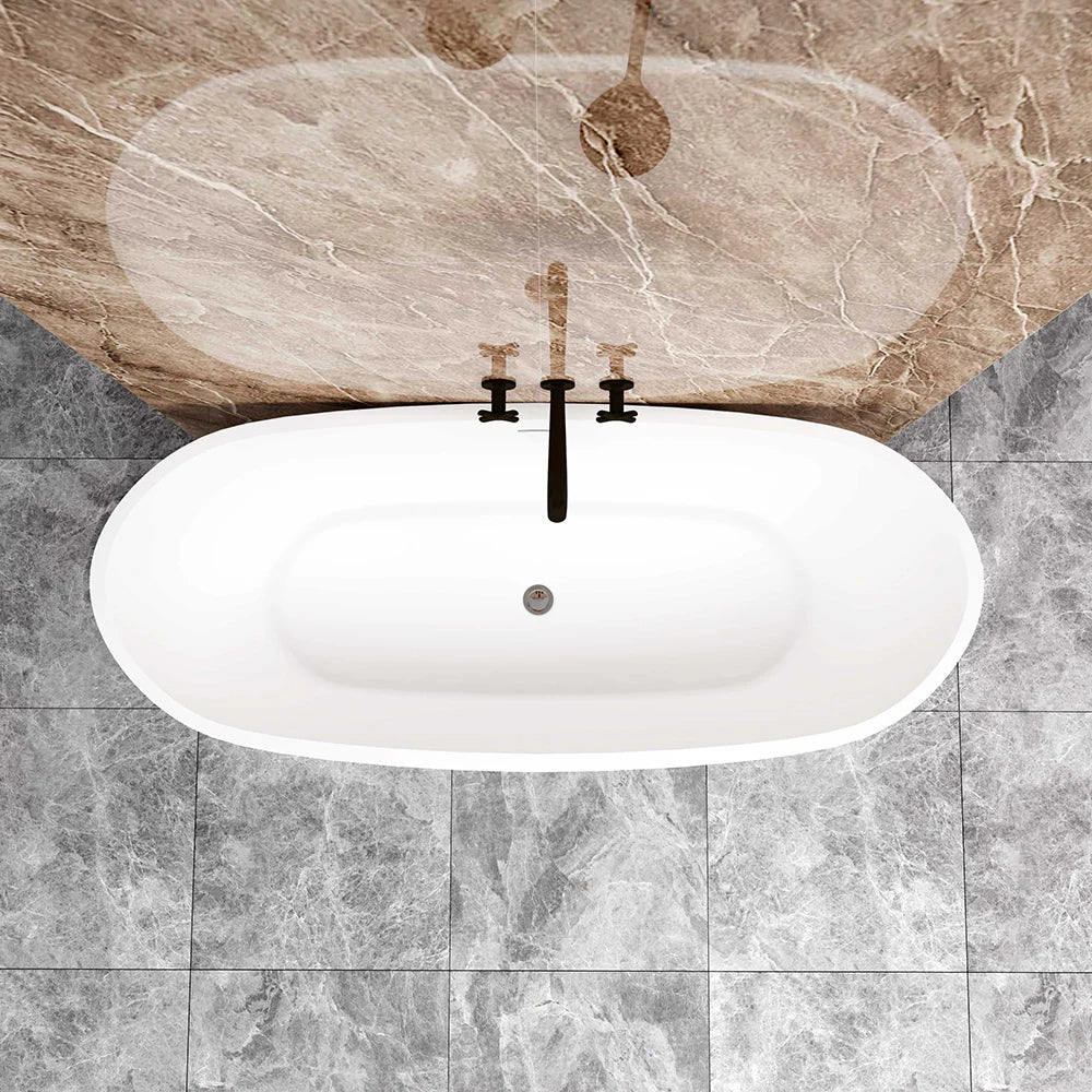 Banevo 1700 x 720mm freestanding bath with central waste and overflow
