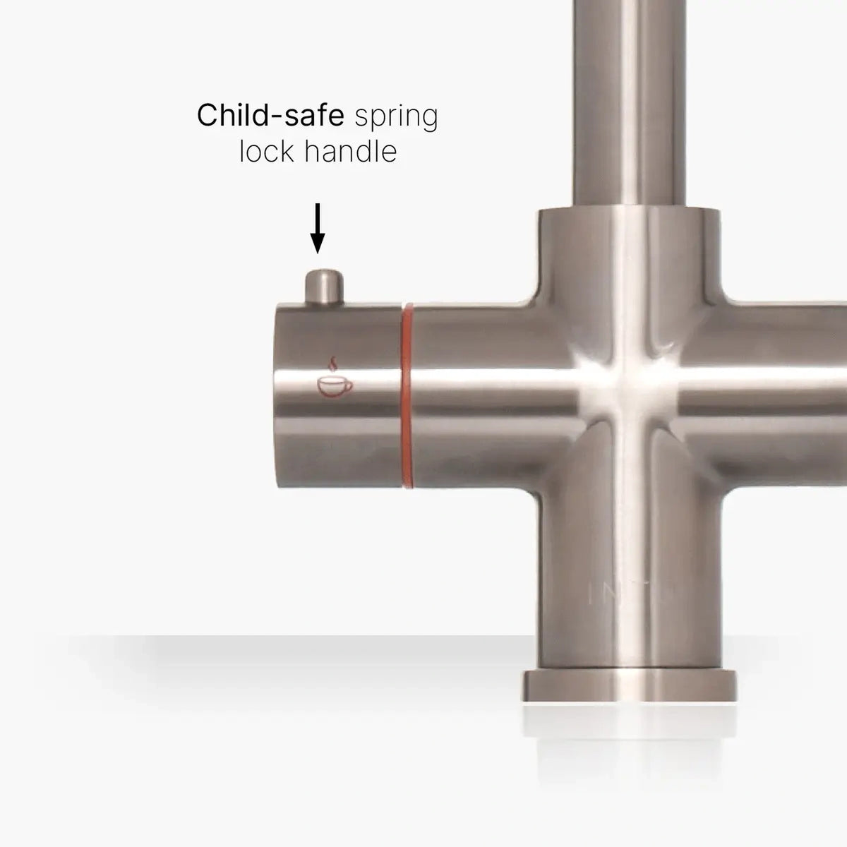 Brewmaster 3 in 1 square brushed nickel tap child safe spring lock handle