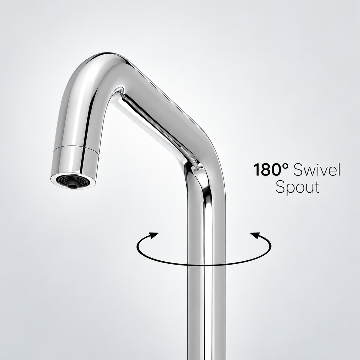 Brewmaster square chrome tap with 220 degree swivel spout