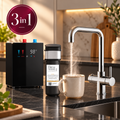 Brewmaster 3 in 1 square chrome boiling water tap with digital tank and filter