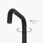 Brewmaster 3 in 1 square matt black tap with 180 degree swivel spout