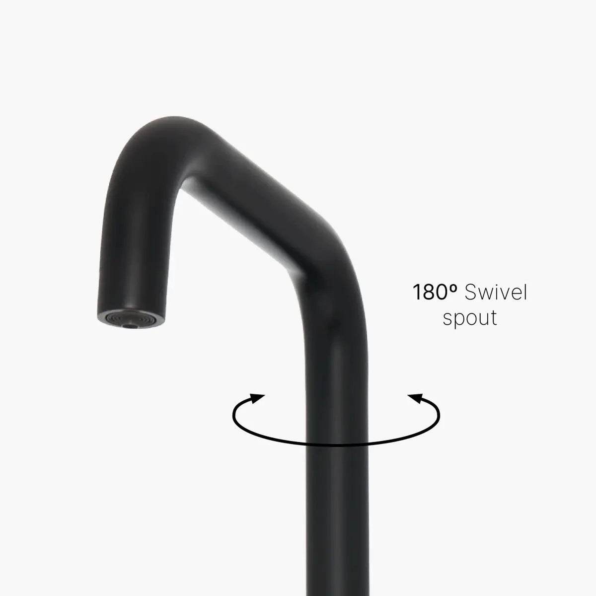 Brewmaster 3 in 1 square matt black tap with 180 degree swivel spout